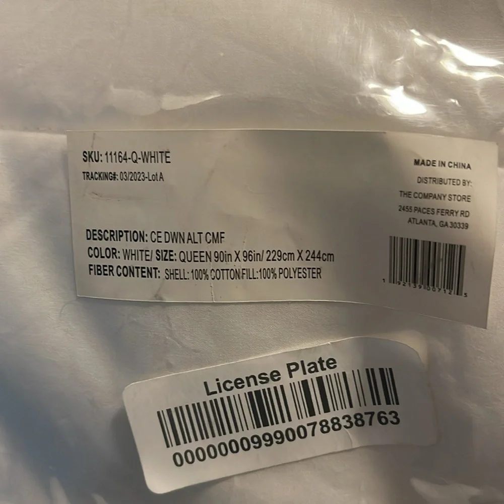 The Company Store Classic Down Alternative Comforter White Queen - Picture 2 of 3